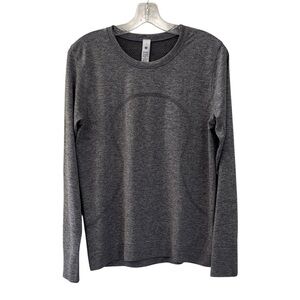Lululemon Heathered Gray Long Sleeve Relaxed Swiftly Size 8
